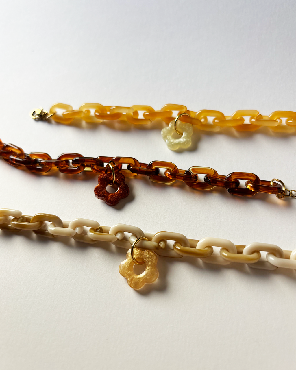 Bracelet chaîne acrylique - Latte