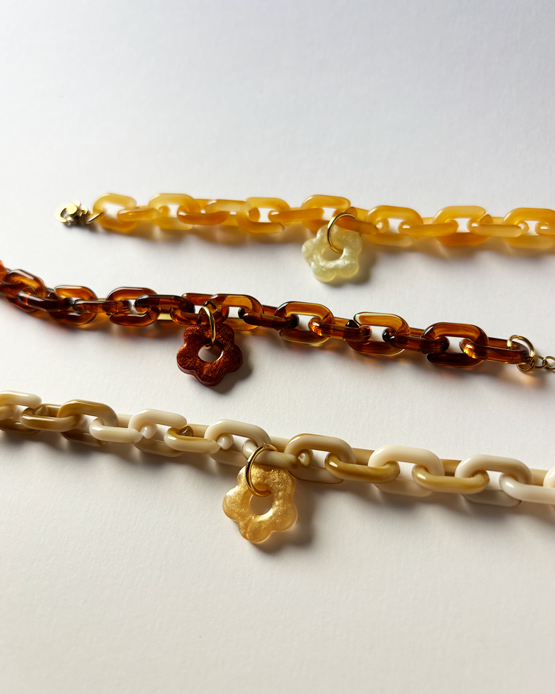 Bracelet chaîne acrylique - Coffee
