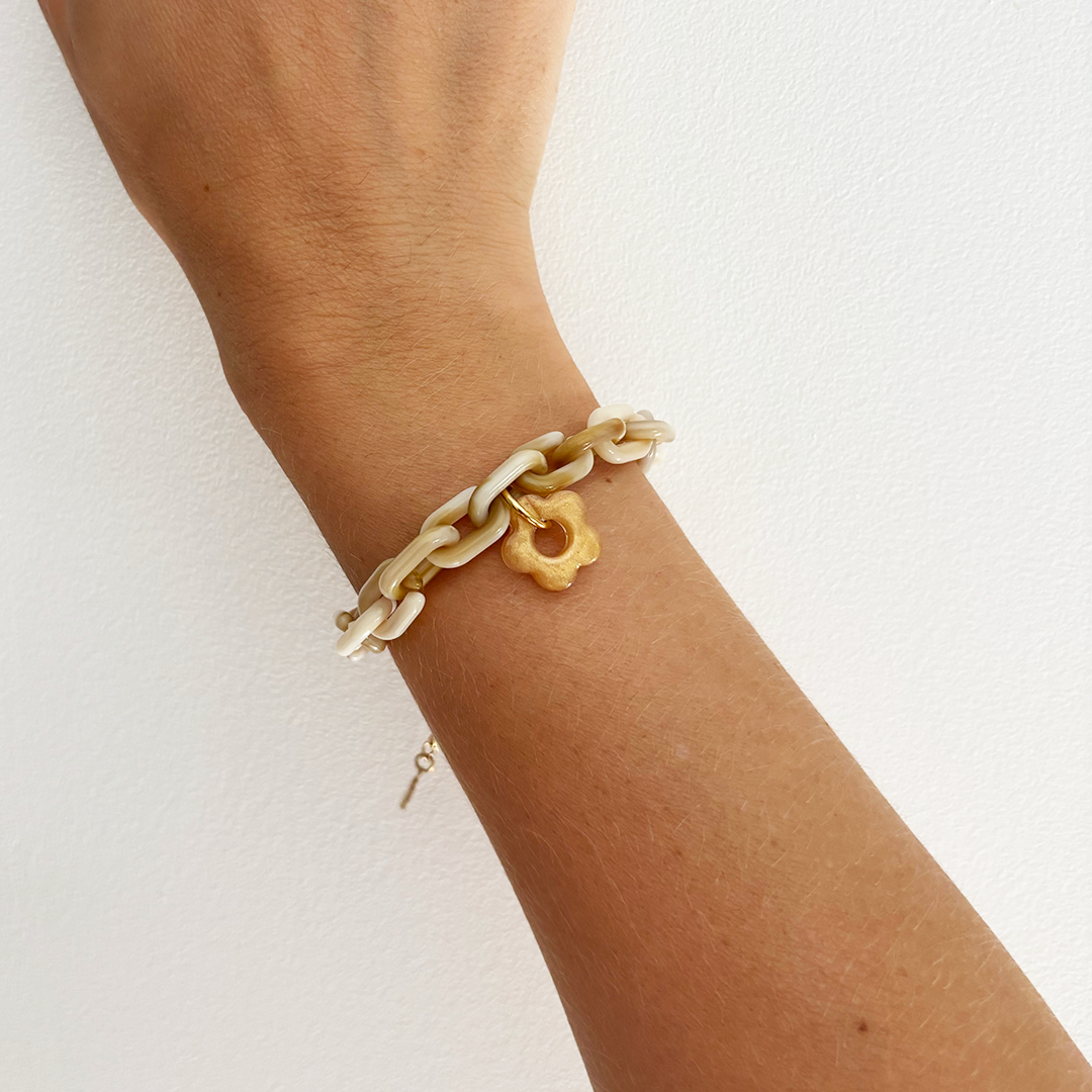 Bracelet chaîne acrylique - Latte