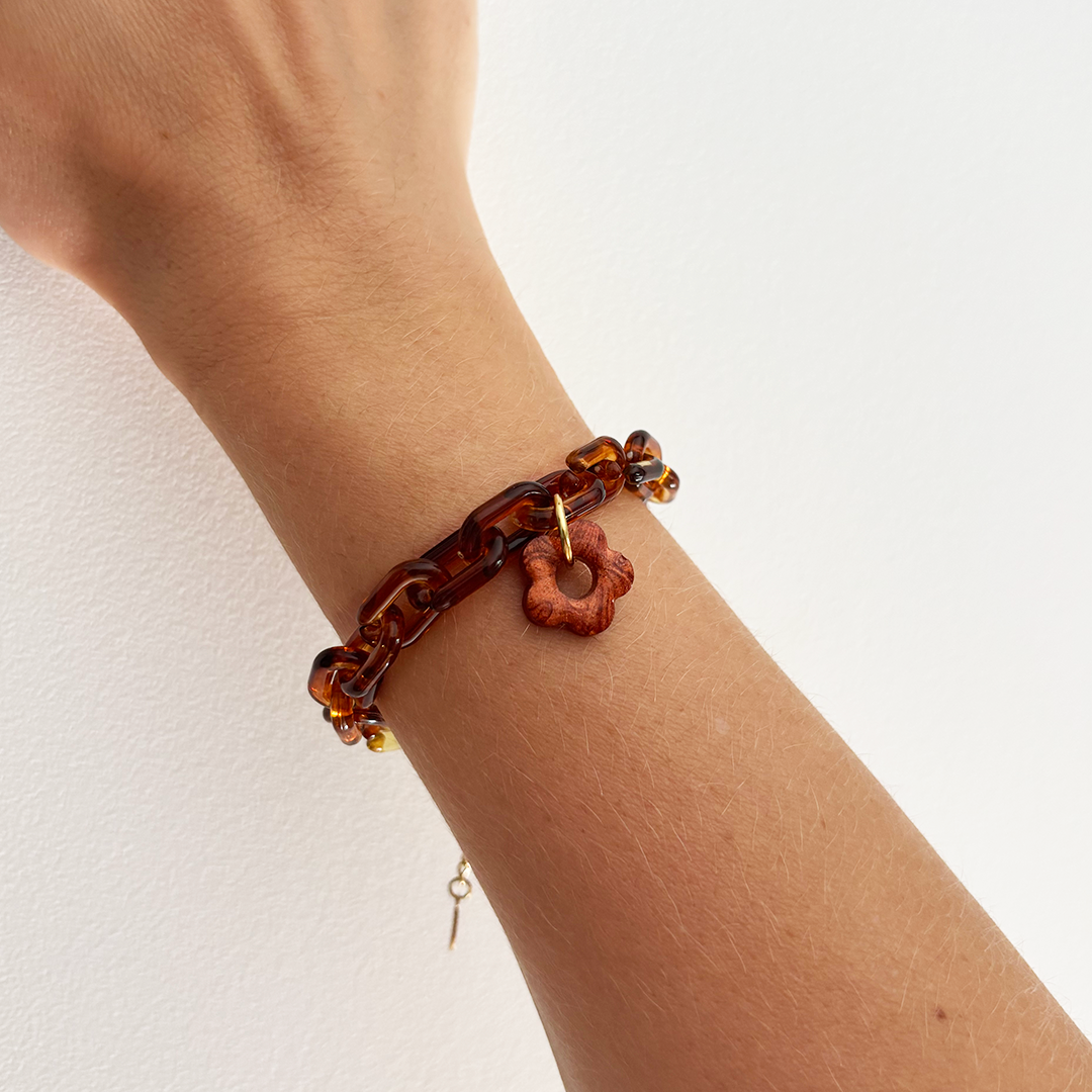 Bracelet chaîne acrylique - Coffee